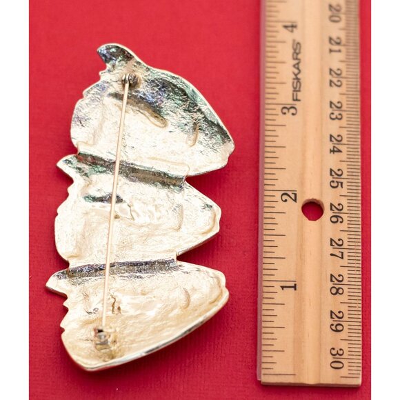 Vintage Golden Faces Brooch - F27 - Picture 2 of 2